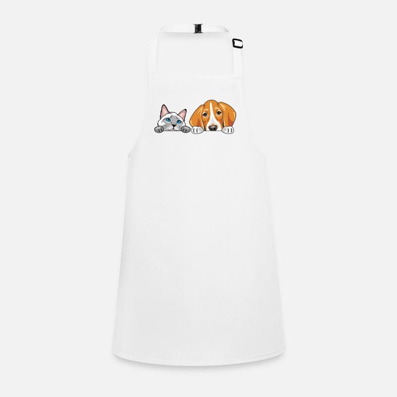 Peeking_Siamese_cat_and_Foxhound_dog Children's Apron