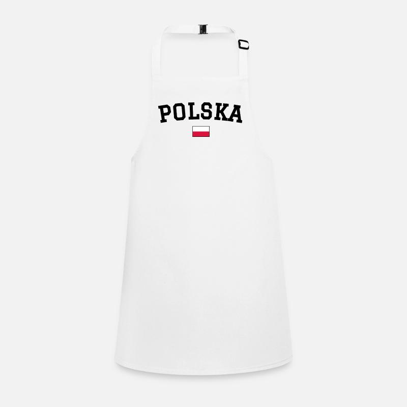 Polen Flagge Design Schwarz Schürze für Kinder