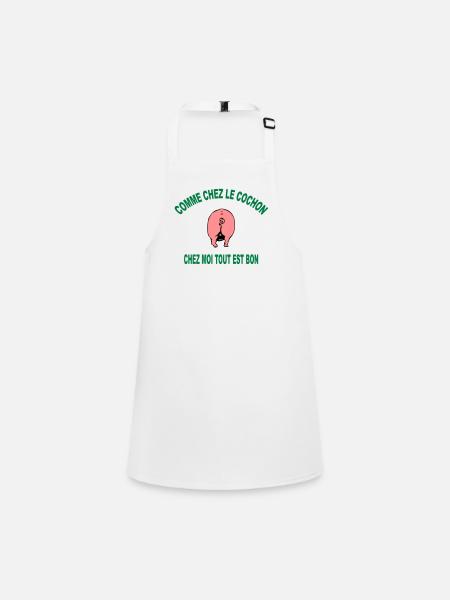 cochon - Tablier Enfant - blanc