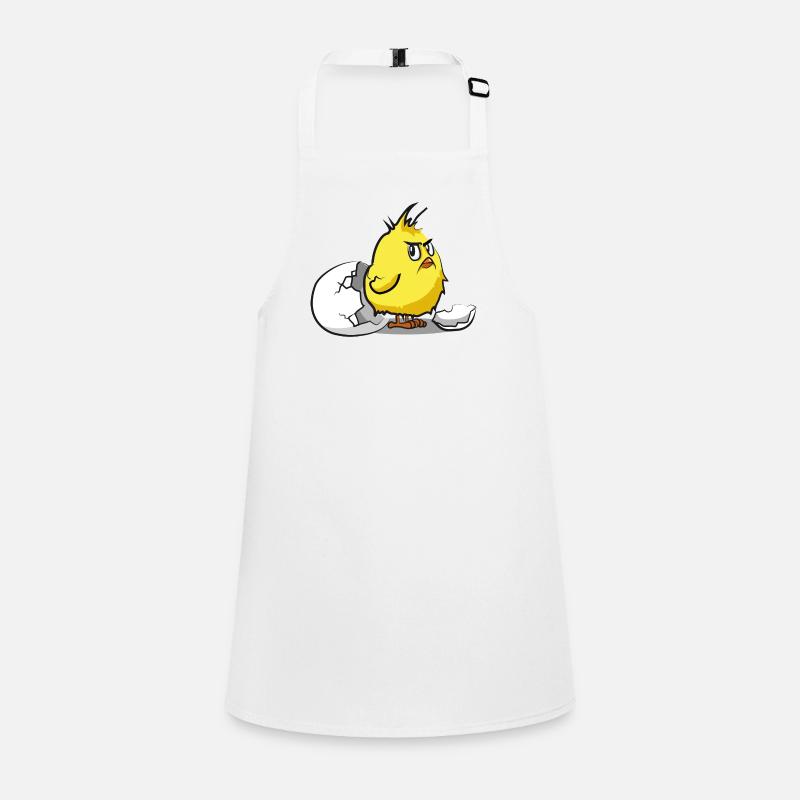 funny evil chick eggshell bird beep Children's Apron