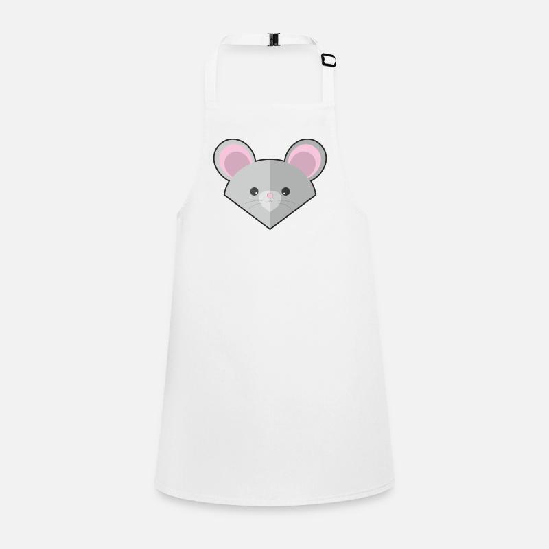 Cute Simple Mouse - Children's Apron - white
