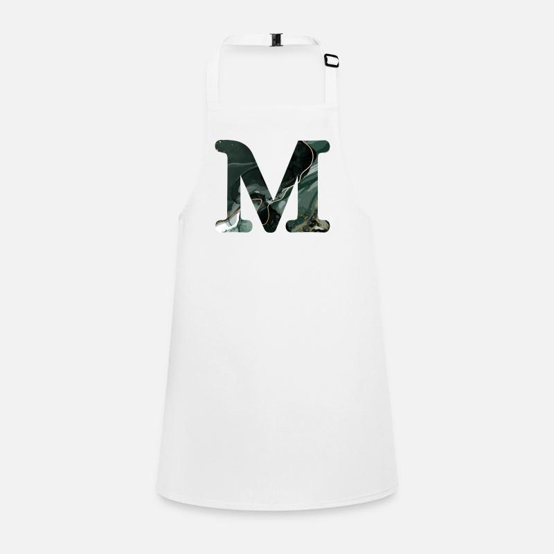 Lettre m marbré vert Tablier Enfant