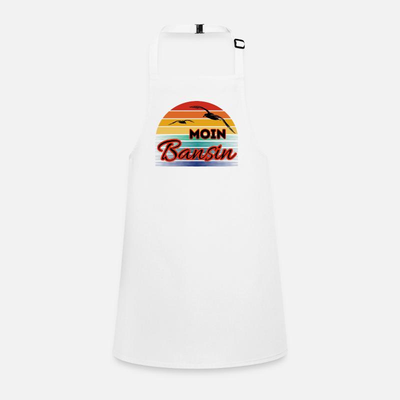 Moin Basin with Seagull in Retro Style Bansin Children's Apron