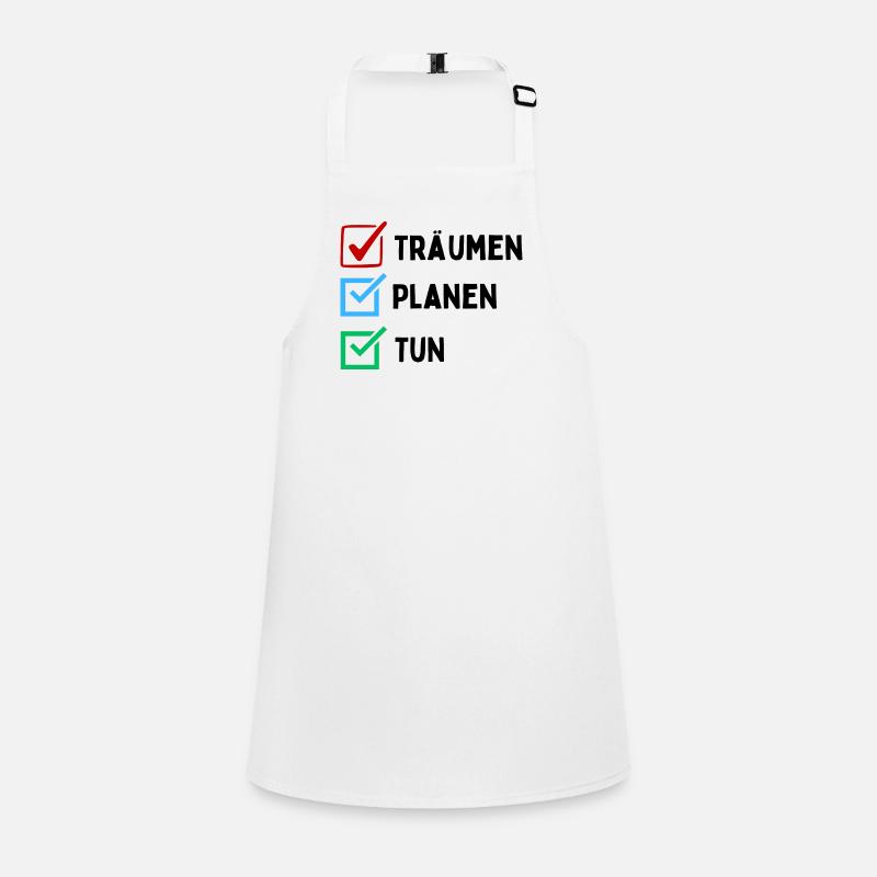 Dream Plan Do Liste de contrôle Design Noir Blanc Tablier Enfant