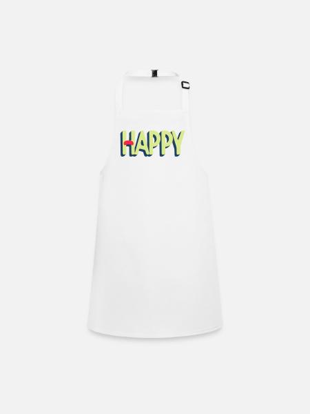 Happy Text Design - Children's Apron - white - Front