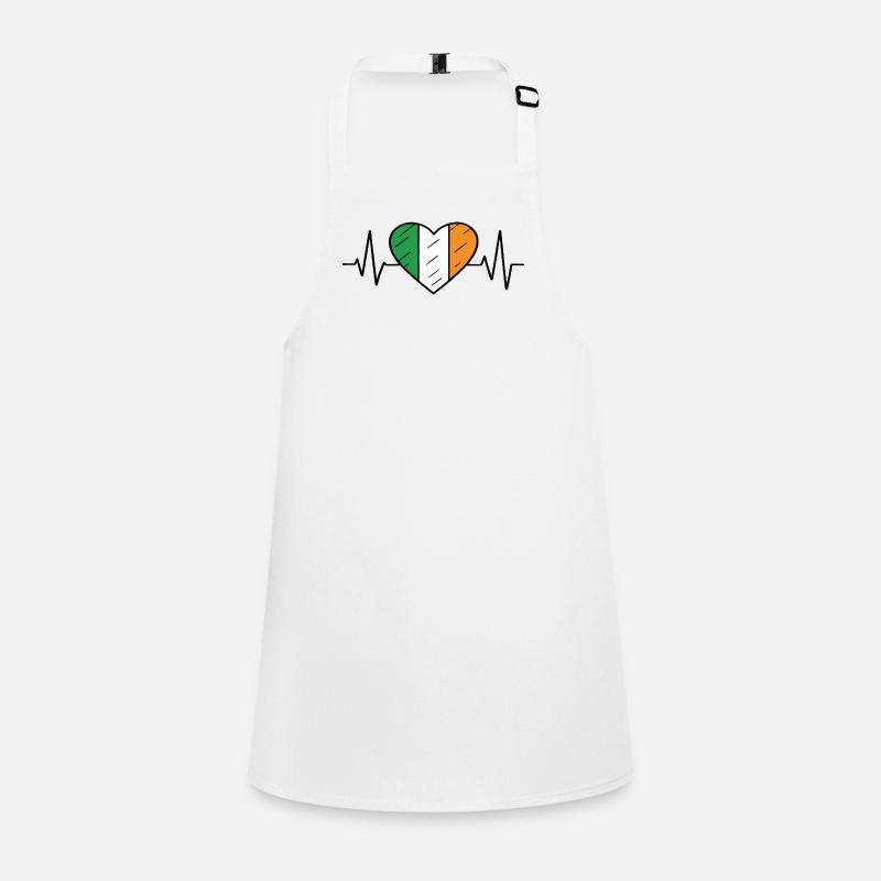 Drapeau de l’Irlande Heartbeat Line Irish Pride Design Tablier Enfant