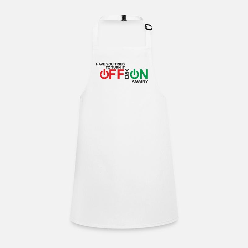 Vibrant Power Button Typography Design Children's Apron