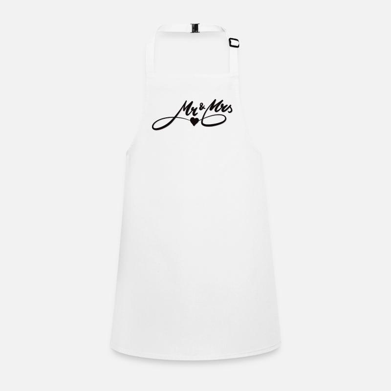Romantic love design with heart motif - Children's Apron - white