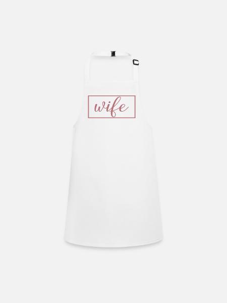 Wife Matching Couple Engagement Wedding Honeymoon - Children's Apron - white - Front
