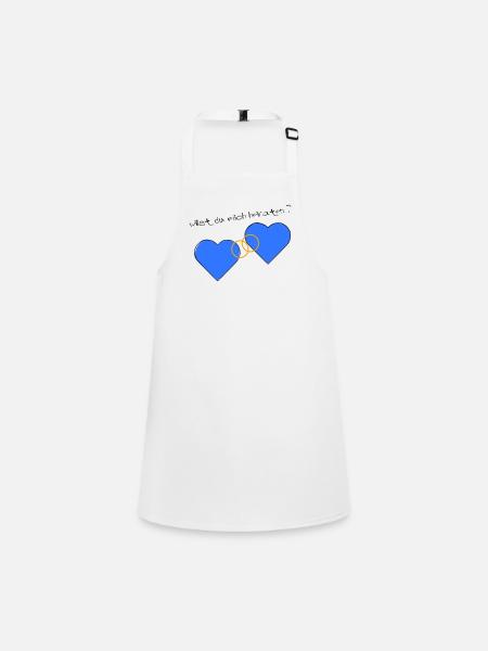 Heiratsantrag blau blau - Schürze für Kinder - Weiß - Vorne
