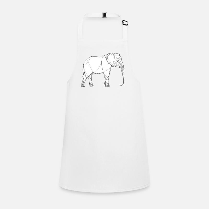 Elephant fine line art on white Children's Apron