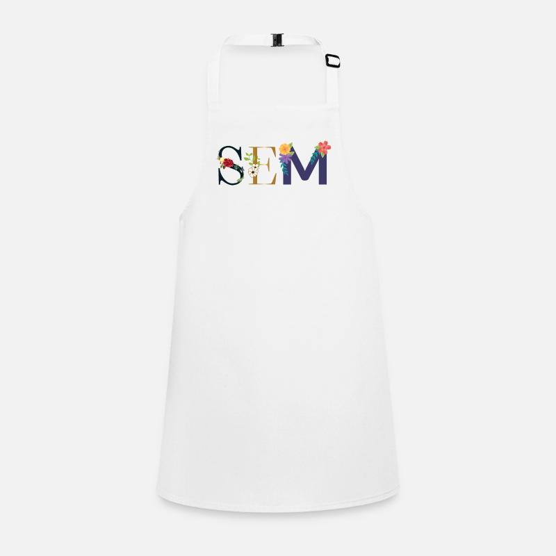 SEM Name mit Blumen geschmückt Schürze für Kinder
