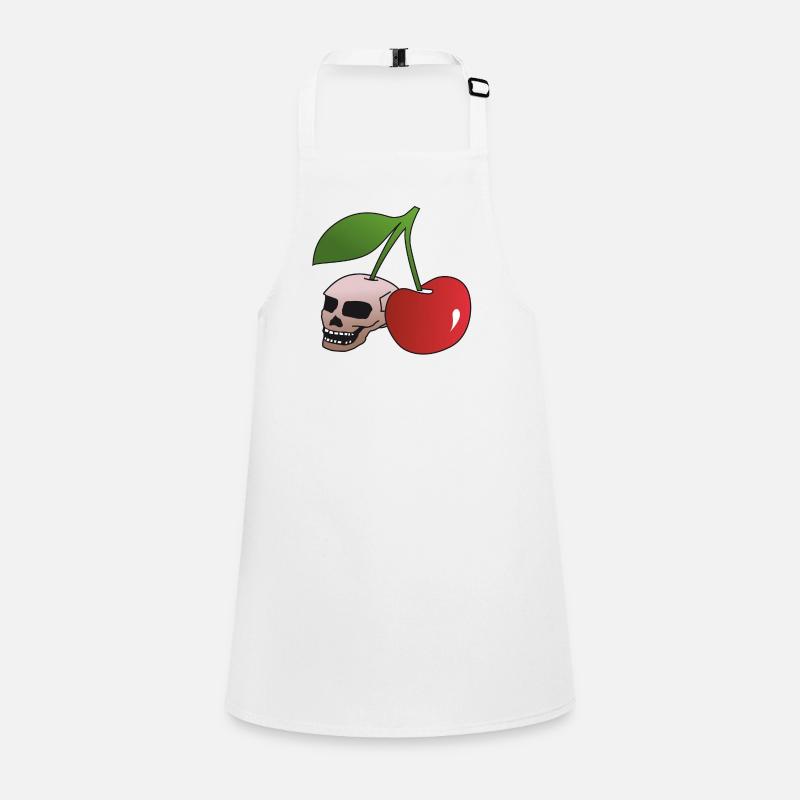 Skull cherry - Children's Apron - white