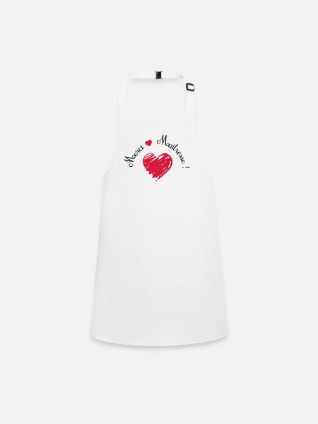 merci maîtresse coeur cadeau de fin d'année - Tablier Enfant - blanc - Devant