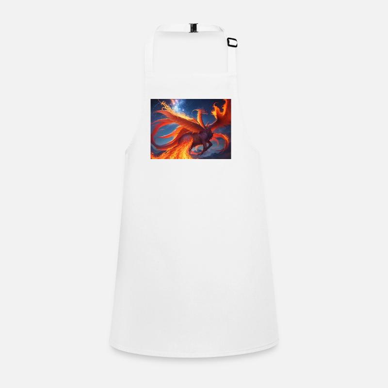 Ciel bleu rouge avec une créature générée par l’IA Tablier Enfant