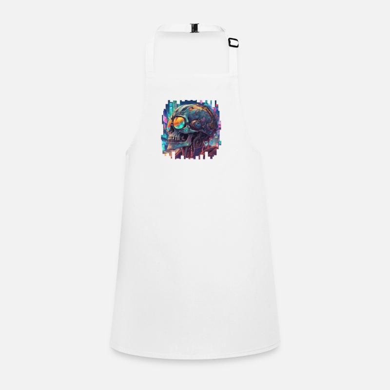 Cyberpunk Skull // NeonByte Cranium Children's Apron
