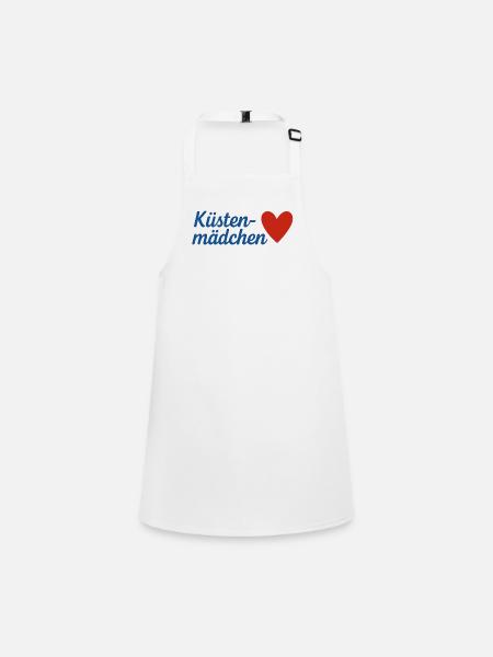 Küsten Mädchen Herz Overlay - Schürze für Kinder - Weiß