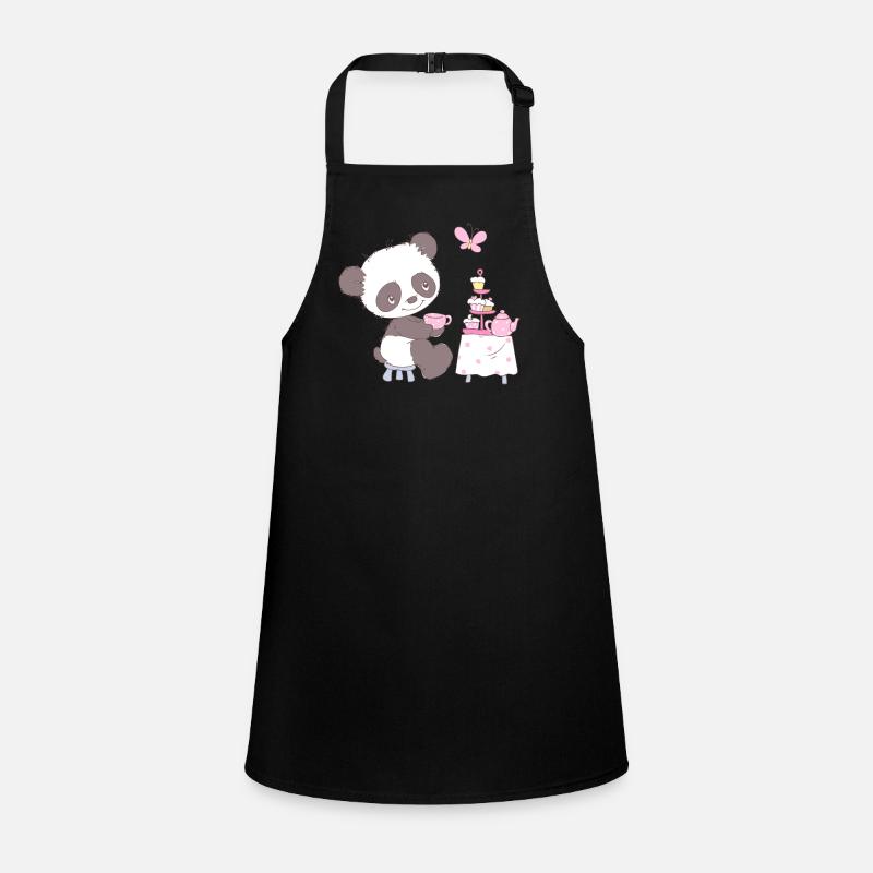 Cute little panda with cupcakes Children's Apron