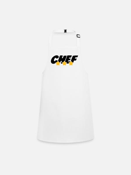Chef - Cuisine - Patron - Boss - Cooking - Food - Schürze für Kinder - Weiß - Vorne