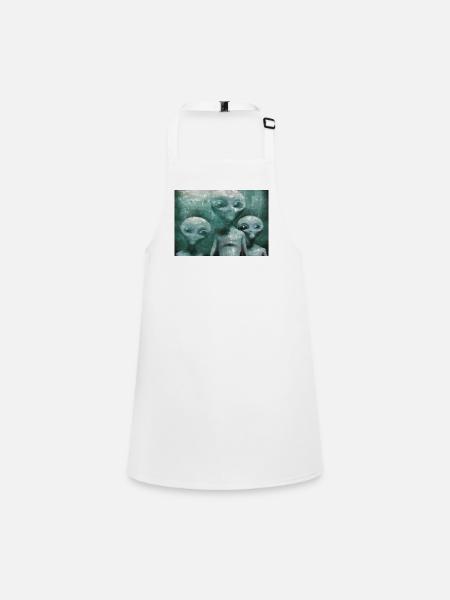 Aliens in the Mist - Children's Apron - white - Front