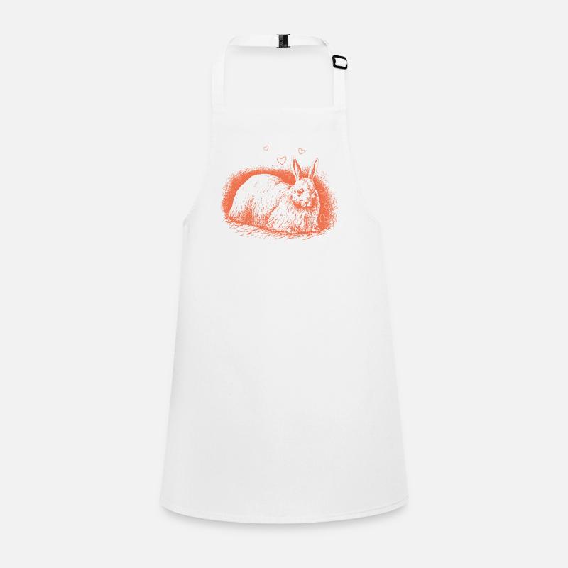 Retro Bunny with Hearts Easter Bunny Children's Apron