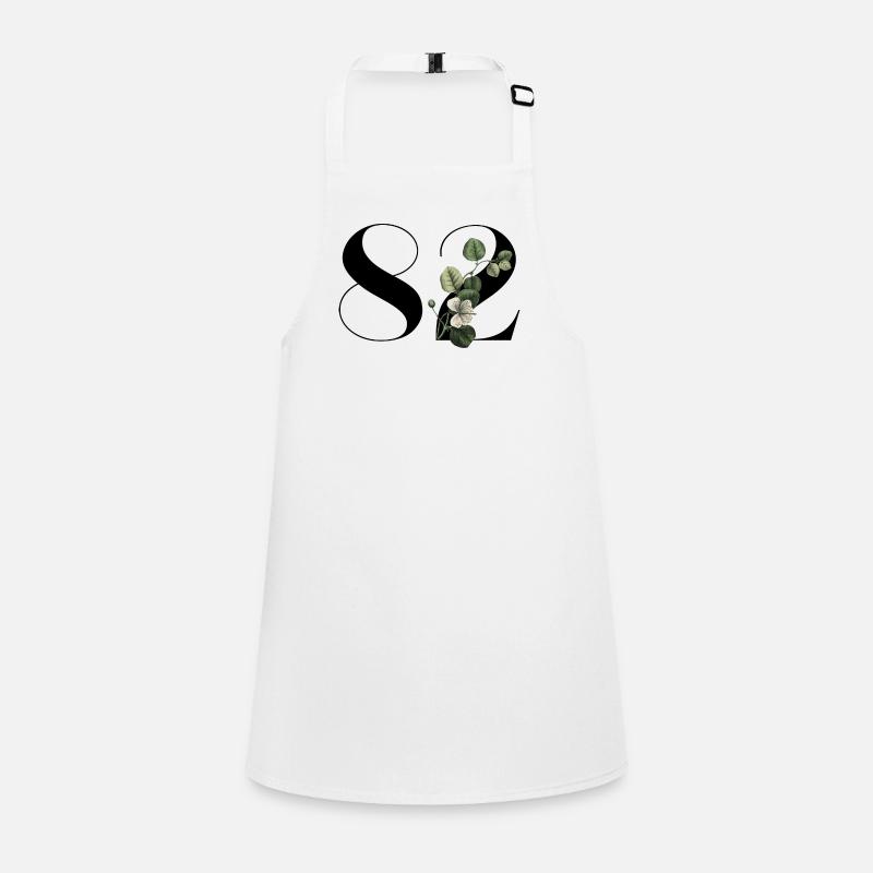Numéro 82 floral vert - 82e anniversaire floral Tablier Enfant