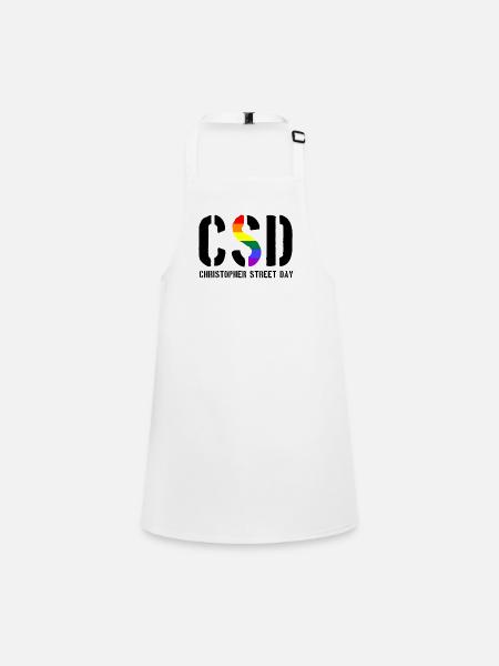 CSD - Christopher Street Day - Gay - Lesbian - Schürze für Kinder - Weiß - Vorne