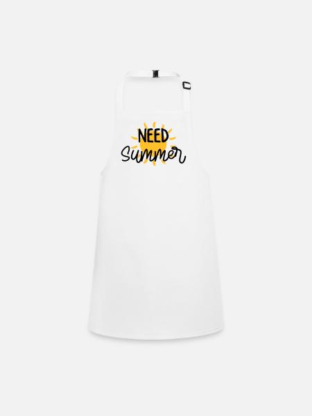 Sommer / Urlaub / Strand / Sonne - Schürze für Kinder - Weiß - Vorne