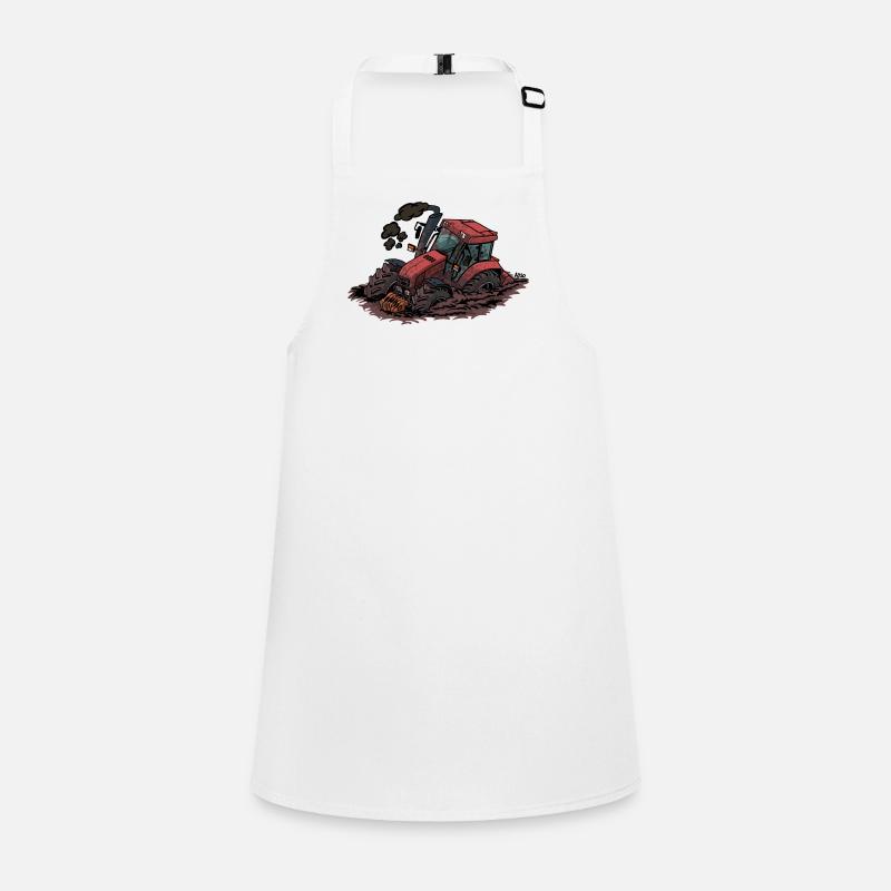 898 Red tractor stuck Children's Apron