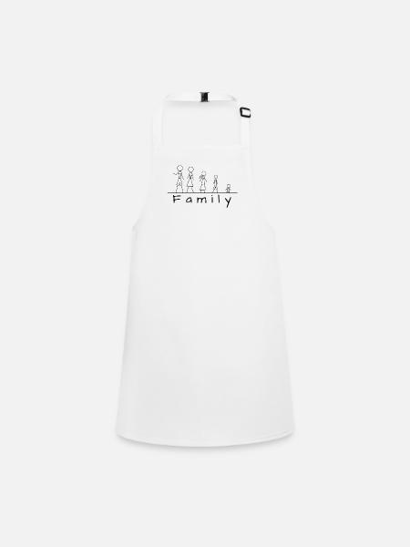Stick figure family - Children's Apron - white - Front