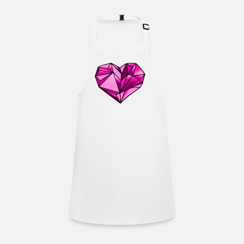 Heart geometric gift idea - Children's Apron - white