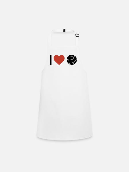 Je coeur le volley-ball sport - Tablier Enfant - blanc - Devant