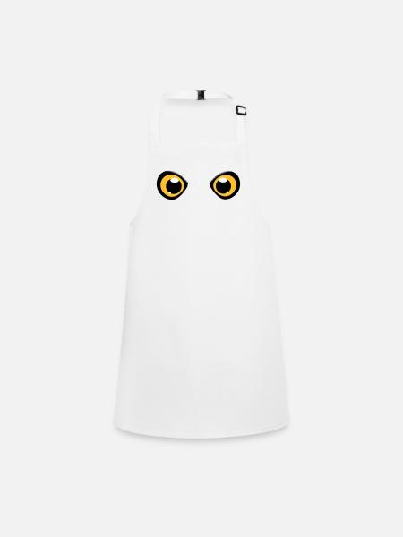 two shining eyes of an owl - Children's Apron - white - Front