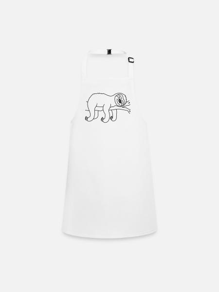 Relaxed tired sloth sleeps - Children's Apron - white - Front