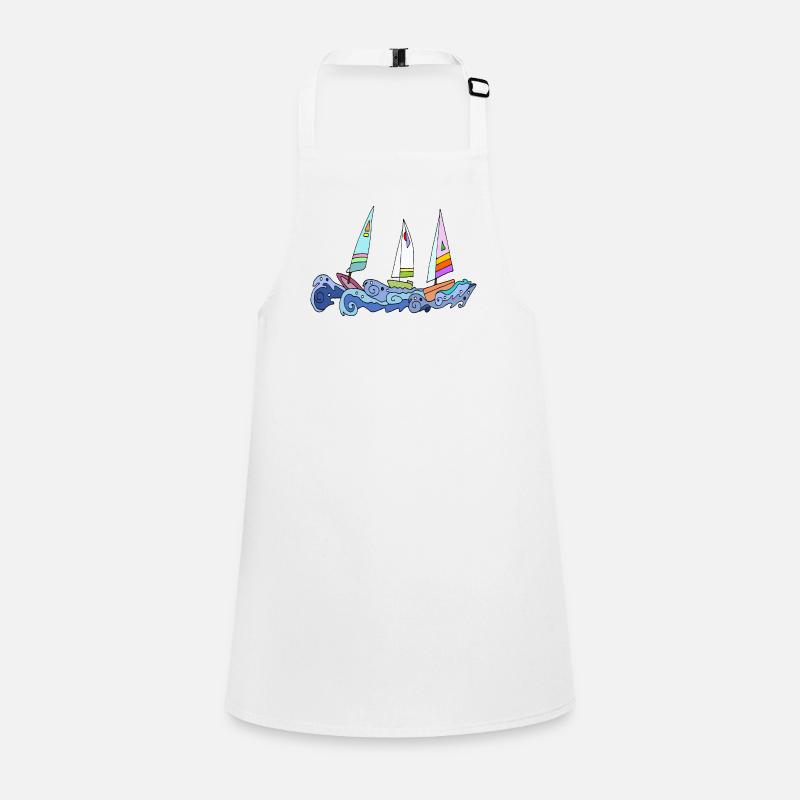 Sailboat - Children's Apron - white