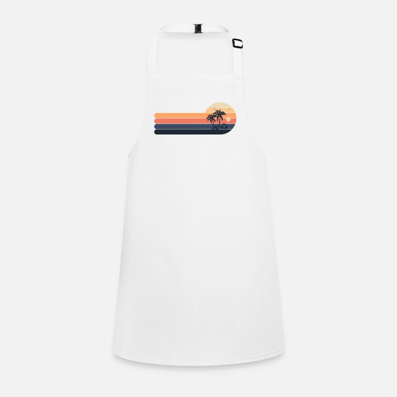 Retro sunset palm Trees Children's Apron