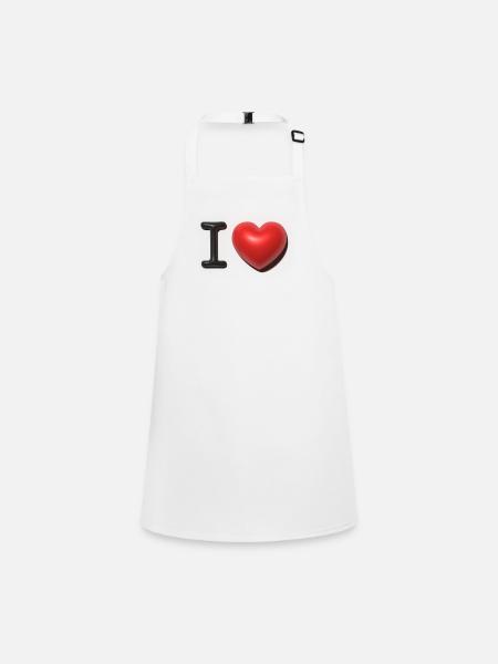 I Love en 3D - Tablier Enfant - blanc - Devant