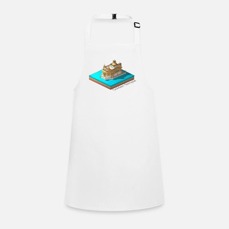 Geometric low poly Golden Temple Children's Apron