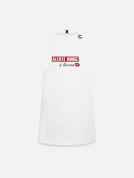 Alerte rouge à lèvres - Tablier Enfant - blanc - Devant