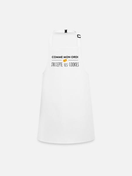Comme mon ordi j'accepte les cookies - Tablier Enfant - blanc