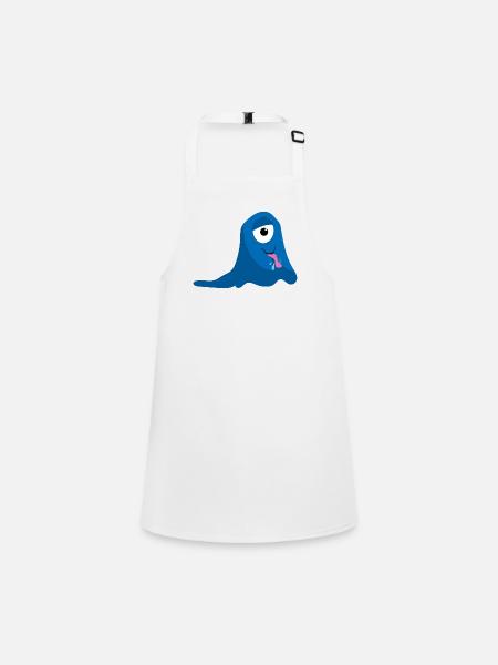 Blue One Eyed Monster - Tablier Enfant - blanc