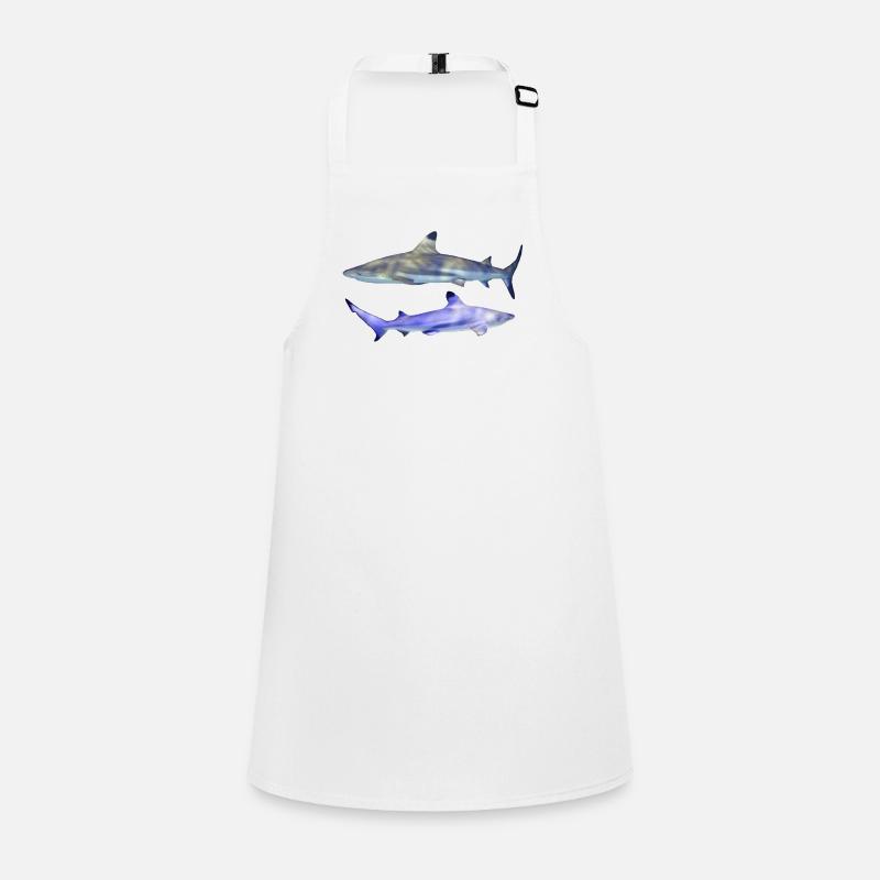 2 Sharks, Small Blacktip Shark Pair, Natural Children's Apron
