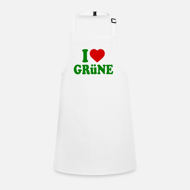 I love grüne Schürze für Kinder