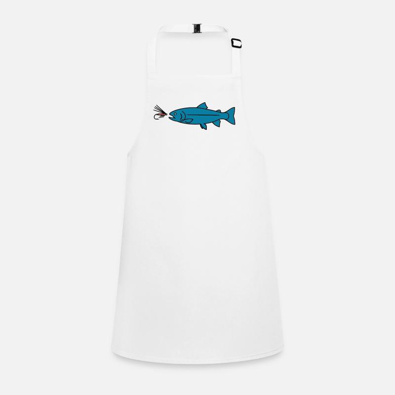 Fliegenfischen Forelle Biss Köder Vektor Schürze für Kinder