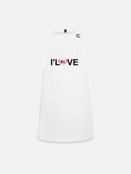 LOVE USA - Tablier Enfant - blanc - Devant