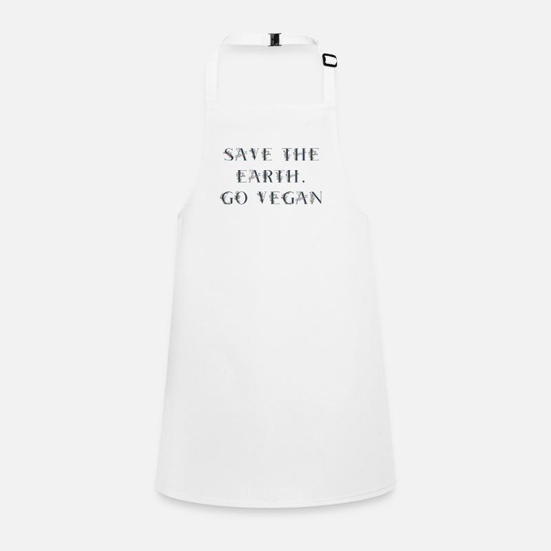 Save the earth go vegan - blue Children's Apron