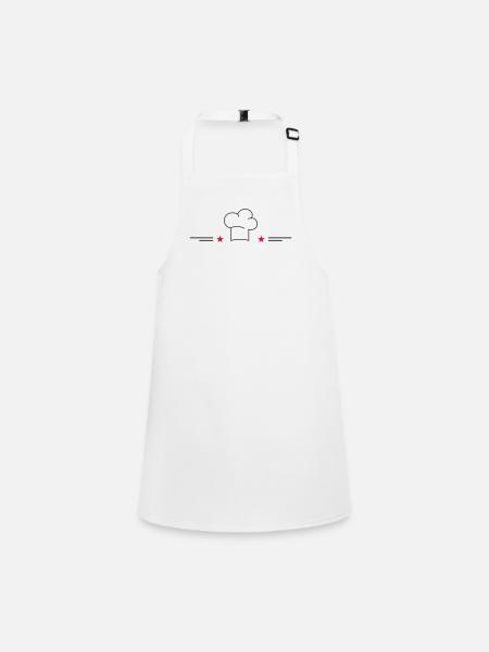Toque de chef avec étoiles - Tablier Enfant - blanc - Devant