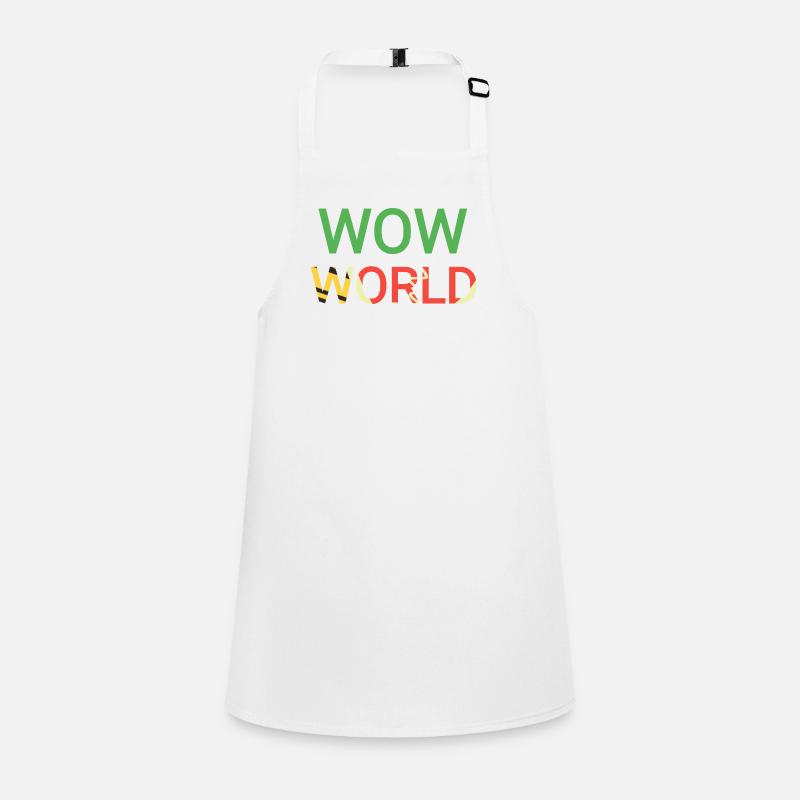 wow world texte coloré Tablier Enfant