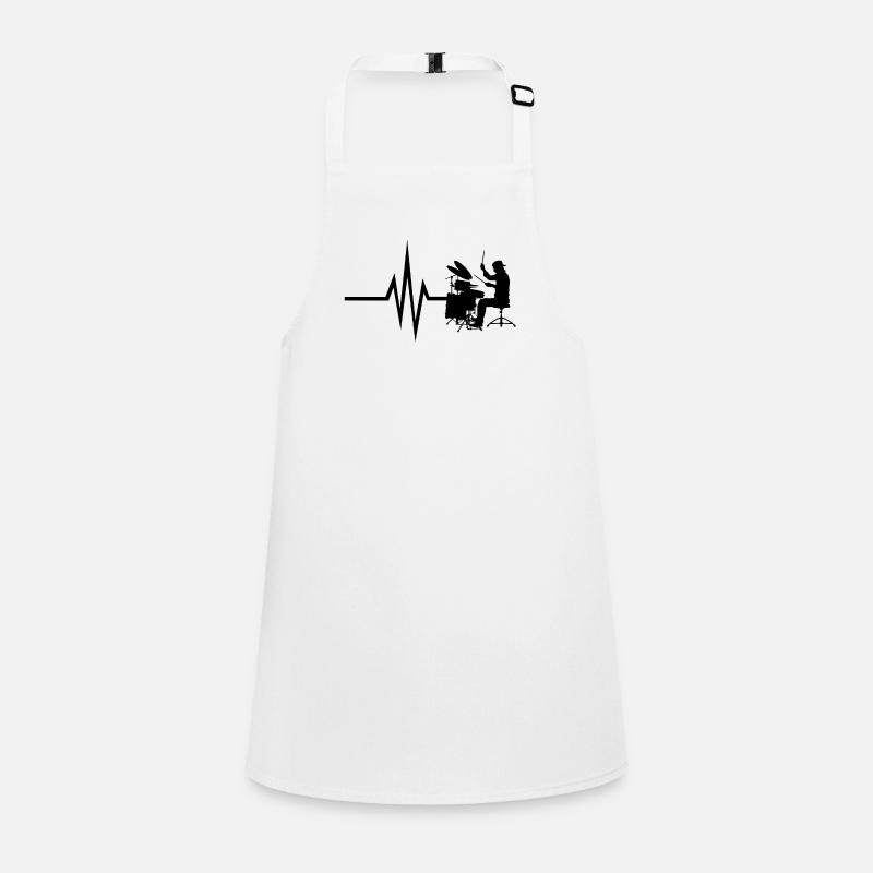 Mon cœur bat pour les percussions - Drum Instrument - Tablier Enfant - blanc