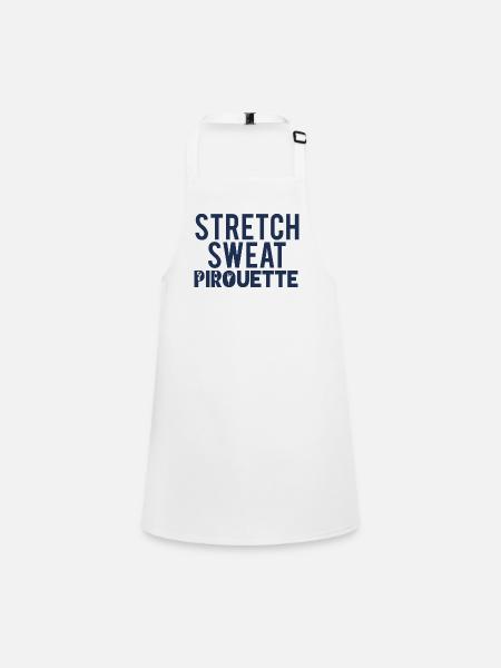 Ballett Geschenk Stretch - Sweat - Pirouette - Schürze für Kinder - Weiß - Vorne